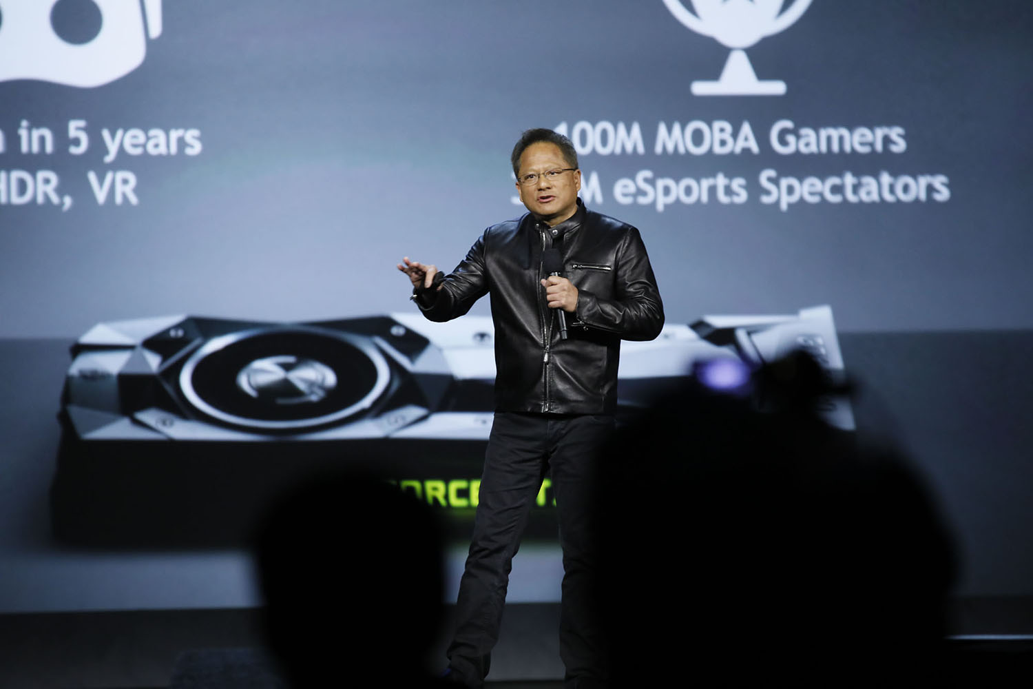 Jensen Huang giving a keynote presentation at CES 2017